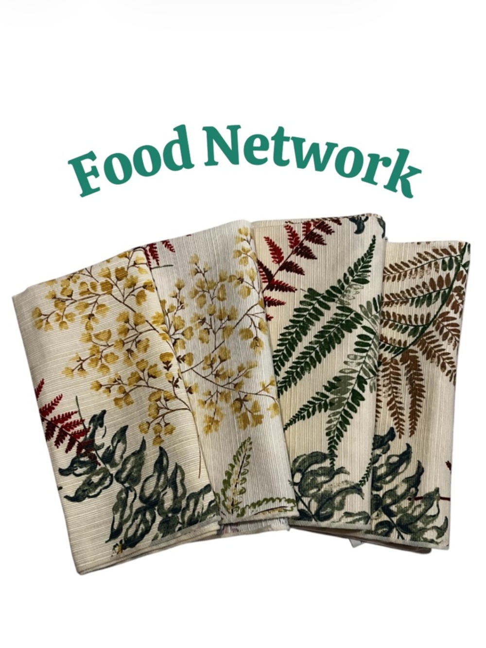 Set 4 Food Network Napkins Tropical Floral NWOT